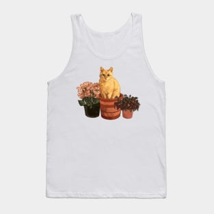 Flower Pot Cat Tank Top